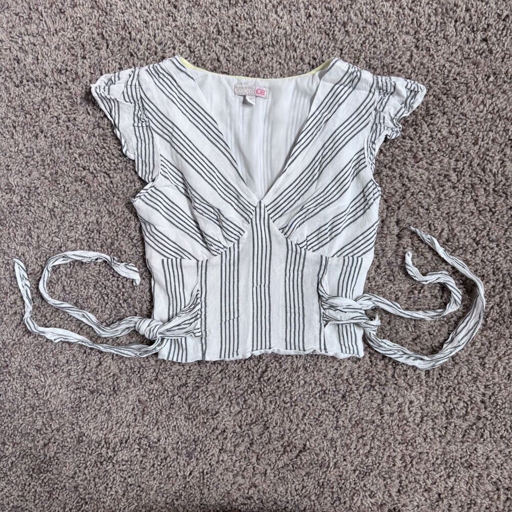 GB women size XS blouse top shirt extra small junior ivory black